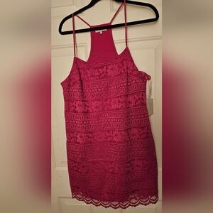 Bright Orchid 1.State dress with spaghetti straps.